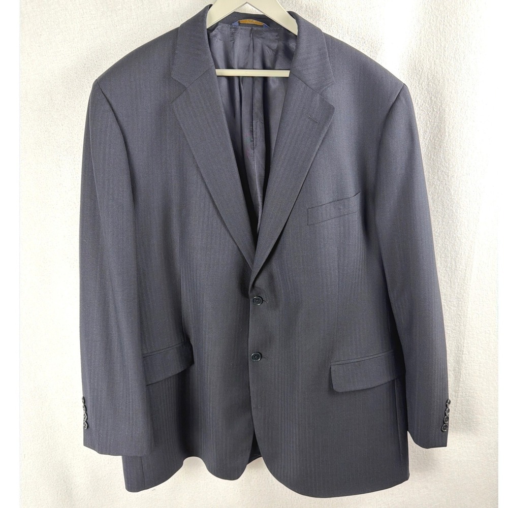 Brooks Brothers 346 Stretch Blazer Mens 50R Navy Subtle Stripe Wool Sport Coat